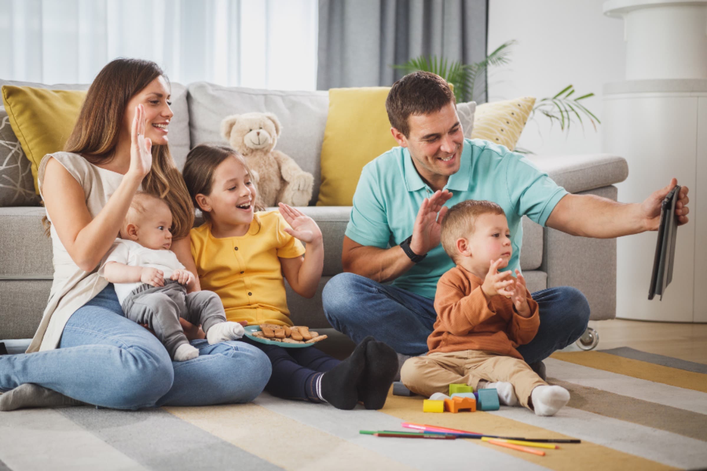 A family together at home