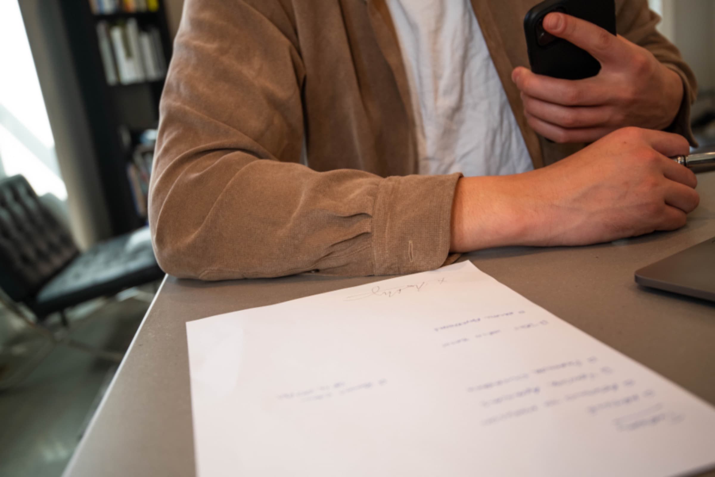 Documents and paperwork on a desk